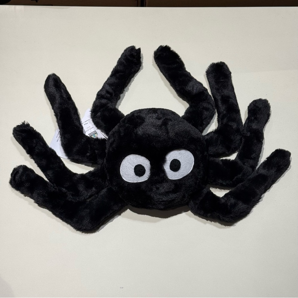 West Elm x Ed Emberley Black Plush Spider Pillow Toy
